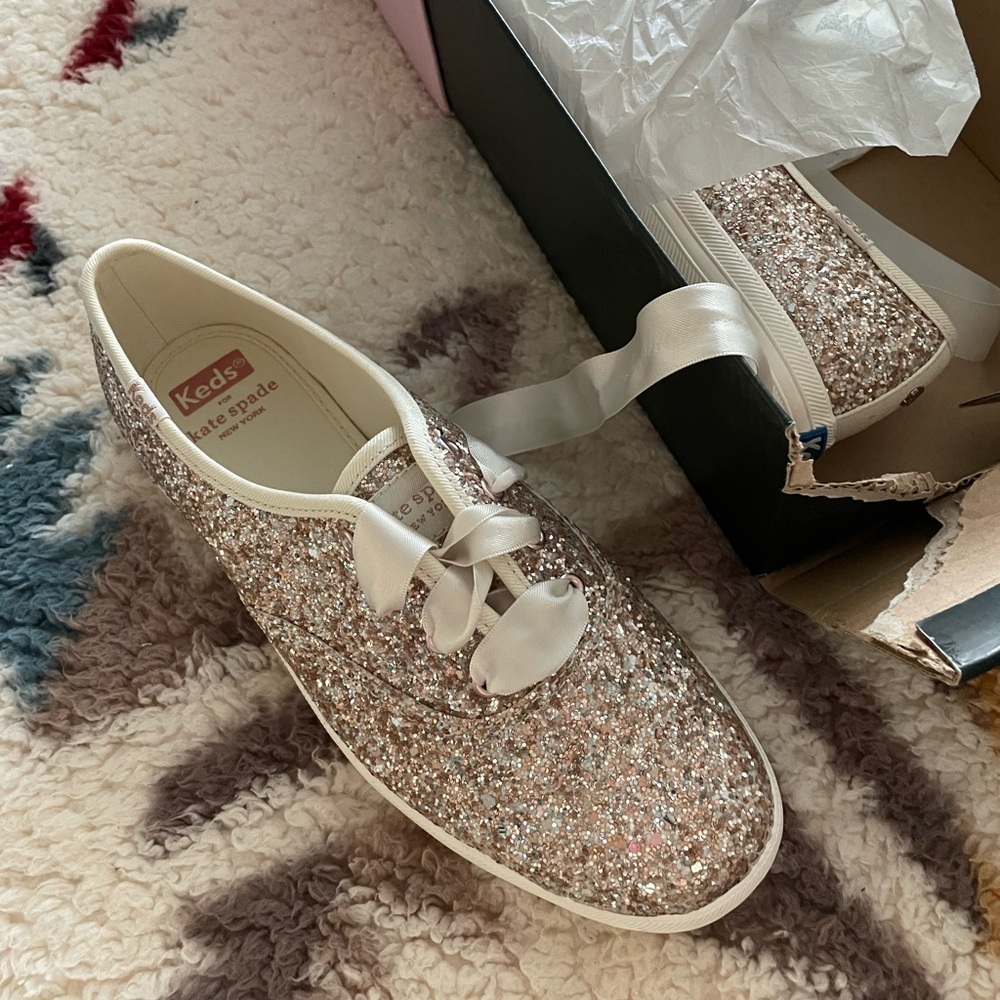 Champagne glitter keds